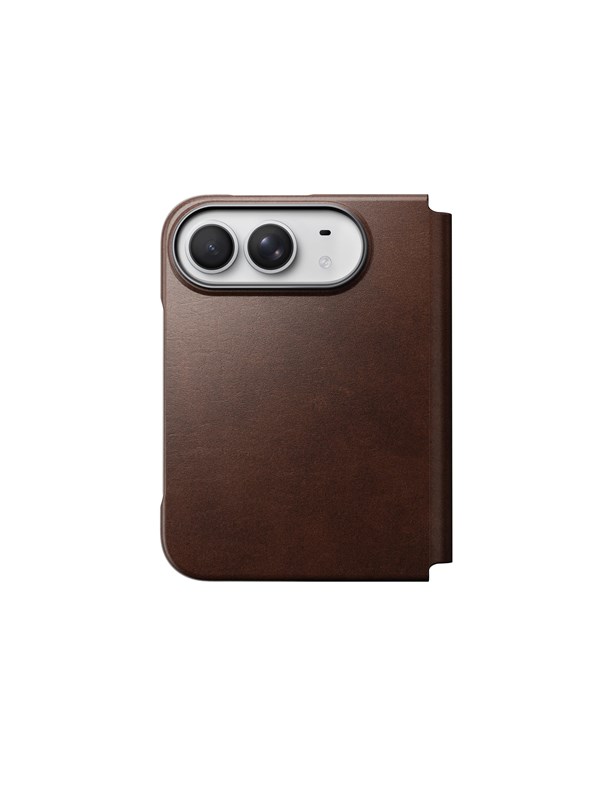 Nomad Traditional Leather Folio - Rustic brown (Horween Leather) - iPhone Duo