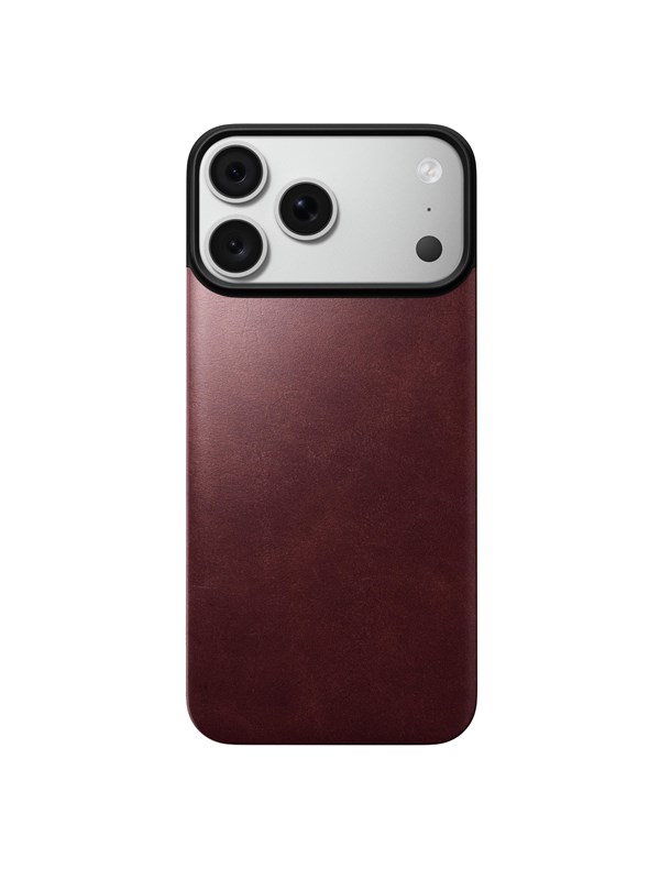 Nomad Magnetic Leather Back - burgundy (Horween) - Magsafe - iPhone 18 Pro Max/17 Pro Max