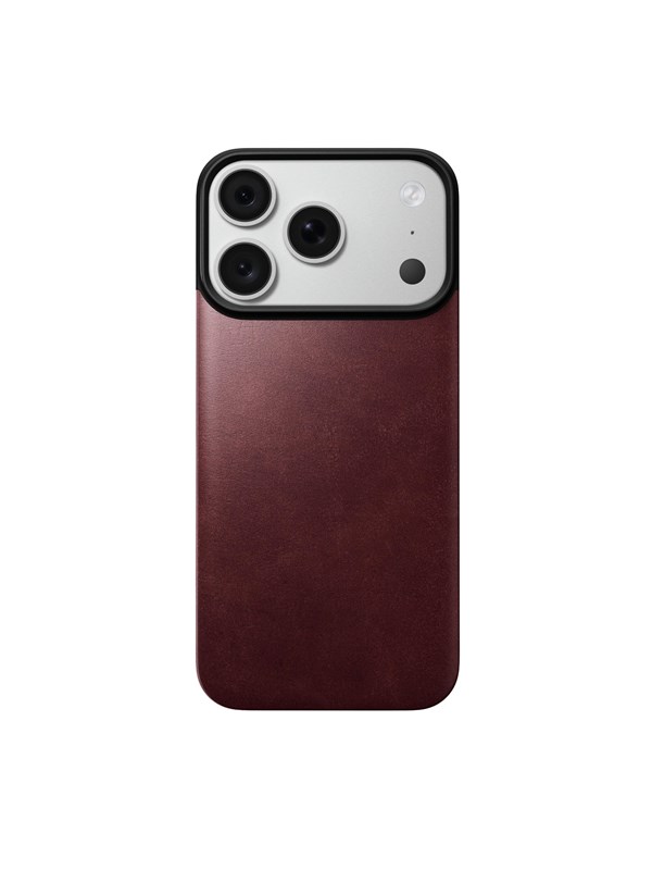 Nomad Magnetic Leather Back - burgundy (Horween) - Magsafe - iPhone 18 Pro/17 Pro