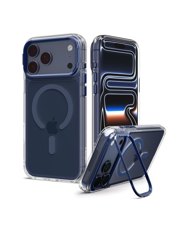 Spigen Ultra Hybrid Optik S MagSafe - clear deep blue - iPhone 18 Pro/17 Pro
