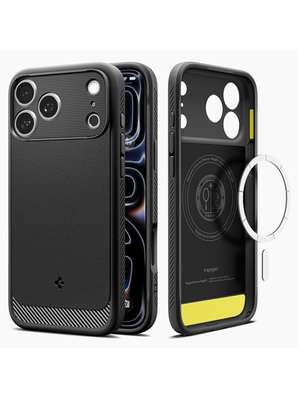 Spigen Rugged Armor (MagFit) mobiltelefon etui 17,5 cm (6.9") Cover Sort