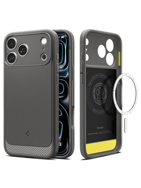 Spigen Rugged Armor (MagFit) mobiltelefon etui 17,5 cm (6.9") Cover Grå