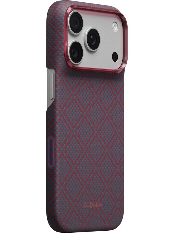 PITAKA Edge Case Argyle - Blue's Red - iPhone 18 Pro/17 Pro