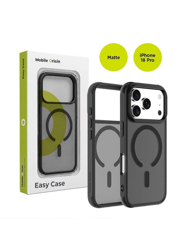 Mobile Origin Easy Case Compatible with MagSafe Matte Black iPhone 18 Pro