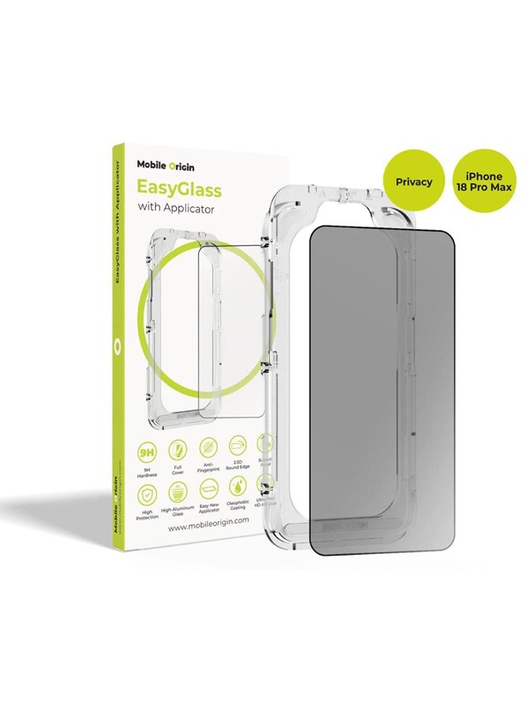 Mobile Origin EasyGlass Privacy with Applicator iPhone 18 Pro Max