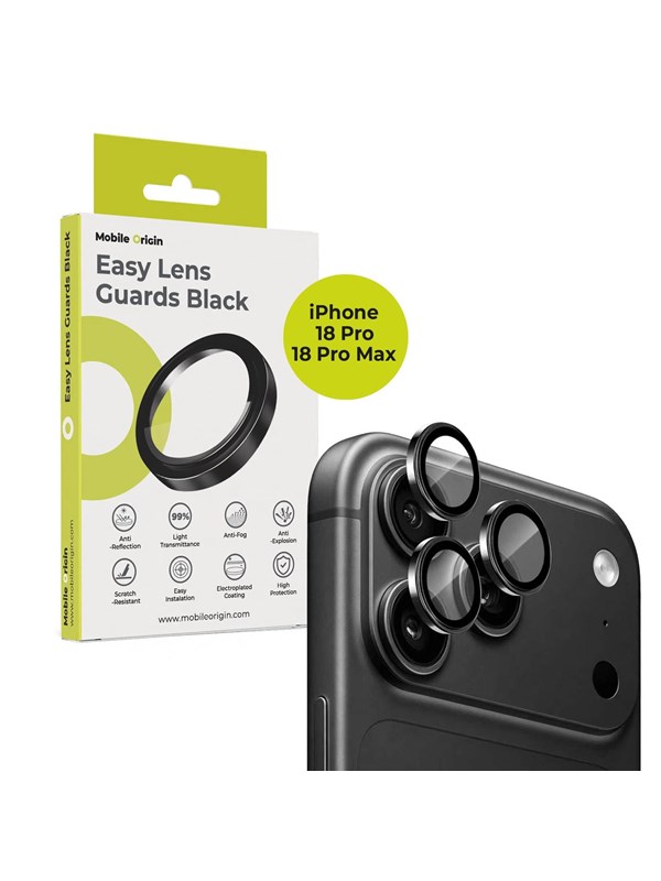Mobile Origin Easy Lens Guards iPhone 18 Pro/18 Pro Max - Black