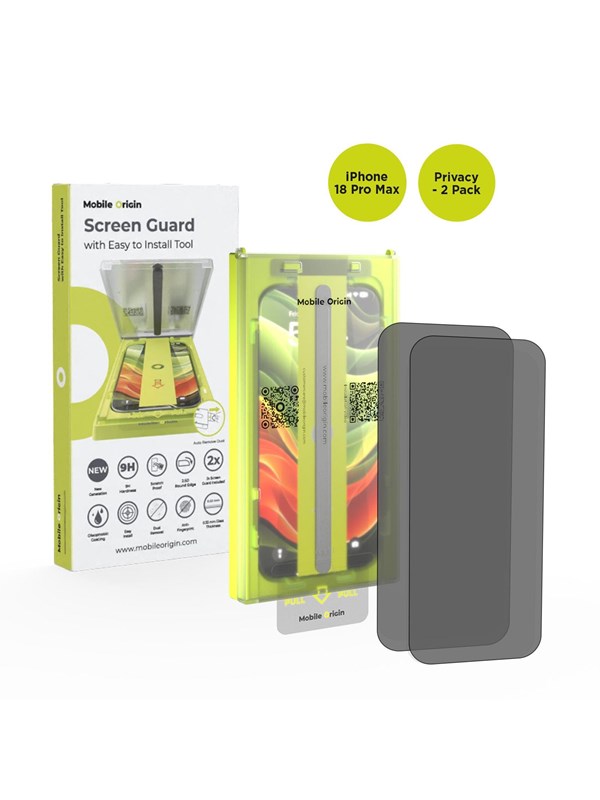 Mobile Origin Screen Guard Privacy with Easy Applicator - 2 Pack - iPhone 18 Pro Max