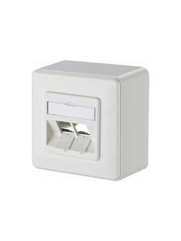 Keystone tilslutningsdåse METZ CONNECT 130B20D20002KE AP 2-port - renhvid