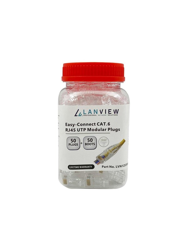 Lanview - Netværk-konnektor - RJ-45 (han) - UTP - CAT 6 (pakke med 50)