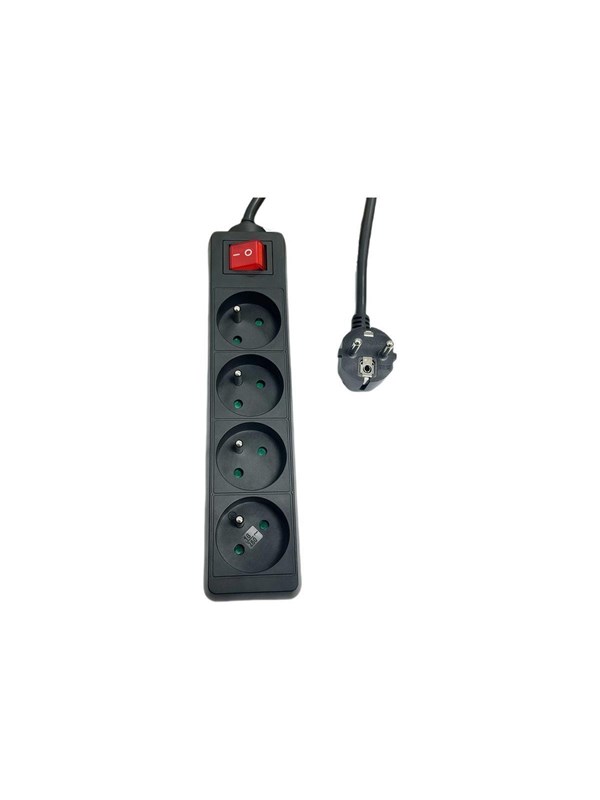 MicroConnect - power strip - 4-way on/off switch