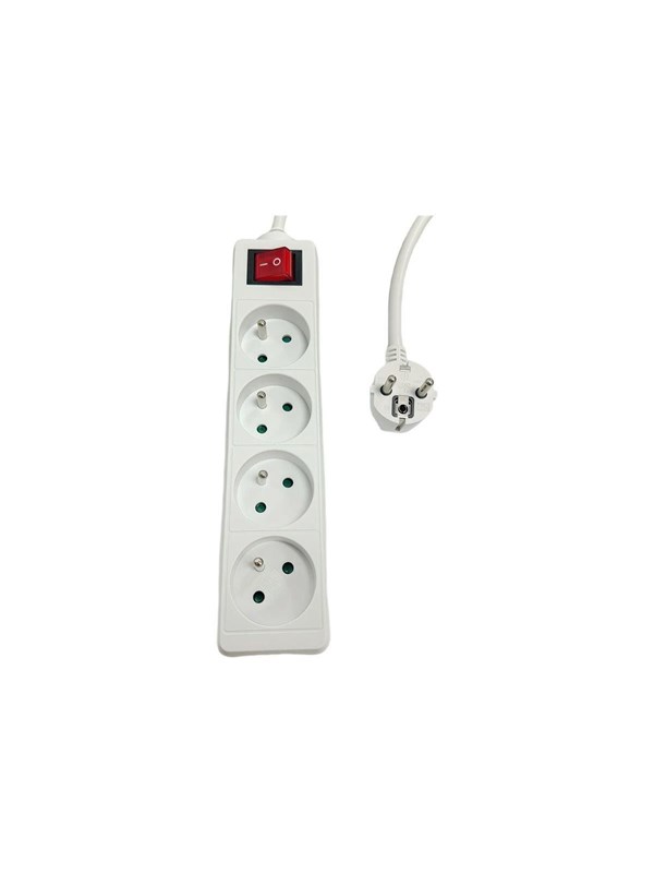 MicroConnect - power strip - 4-way on/off switch