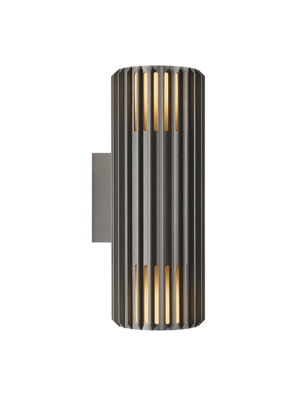 Aludra Double udendørs væglampe Seaside Anthracite med 2 lyskilder. Nordlux - Aluminium - Cylinder