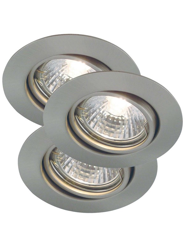 Triton indbygningsspot (st med 3 spot), 1 x GU10 maks. 35W, brstet stl - Nordlux