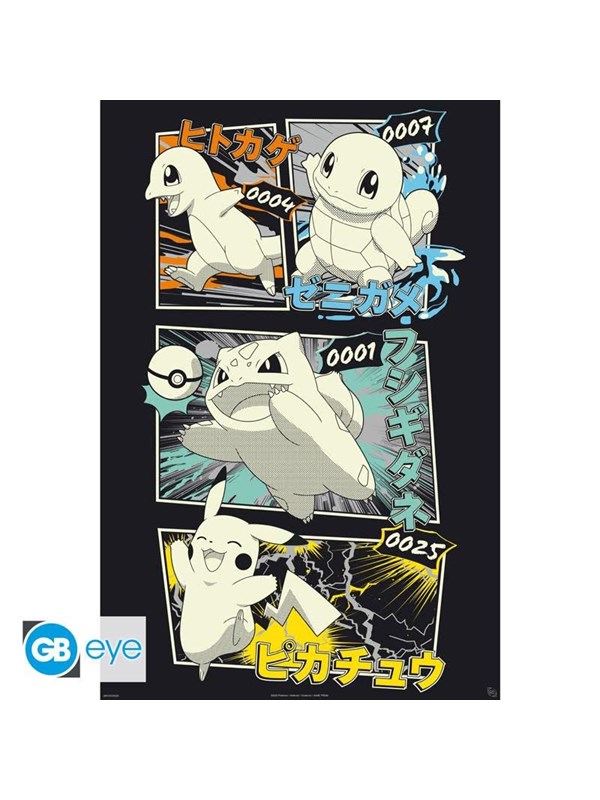 Pokémon Pikachu & Kanto Starters - Plakat - 91,5 Ã 61 cm - GEEKD.dk