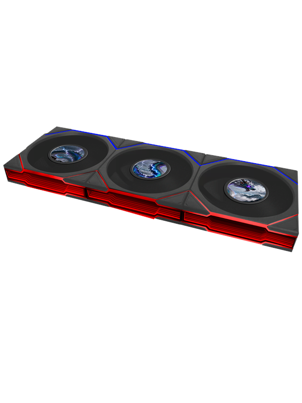 Lian Li UNI FAN TL LCD FLEX 120 Reversed (3-pack) - Kabinet køler - 120mm - Sort med RGB LED lys - 29 dBA
