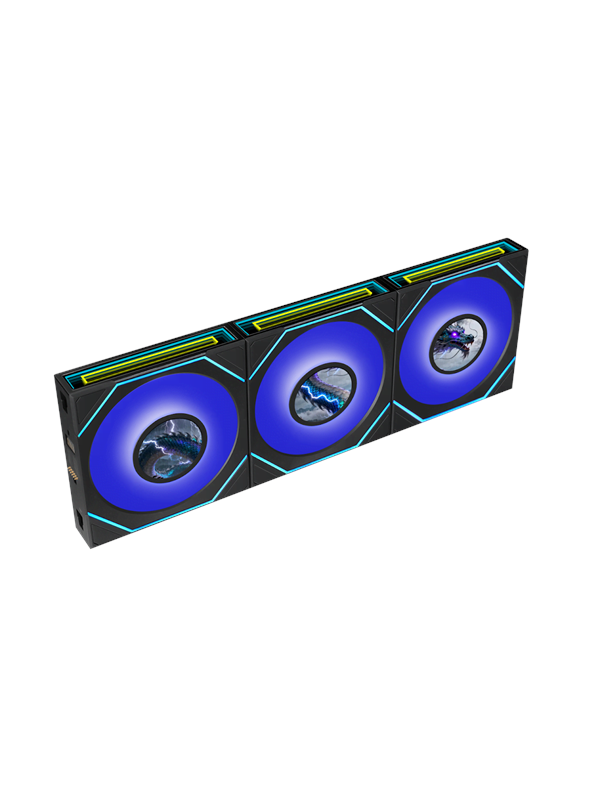 Lian Li UNI FAN SLINF LCD FLEX 120 Reversed (3-pack) - Kabinet køler - 120mm - Sort med RGB LED lys - 31 dBA