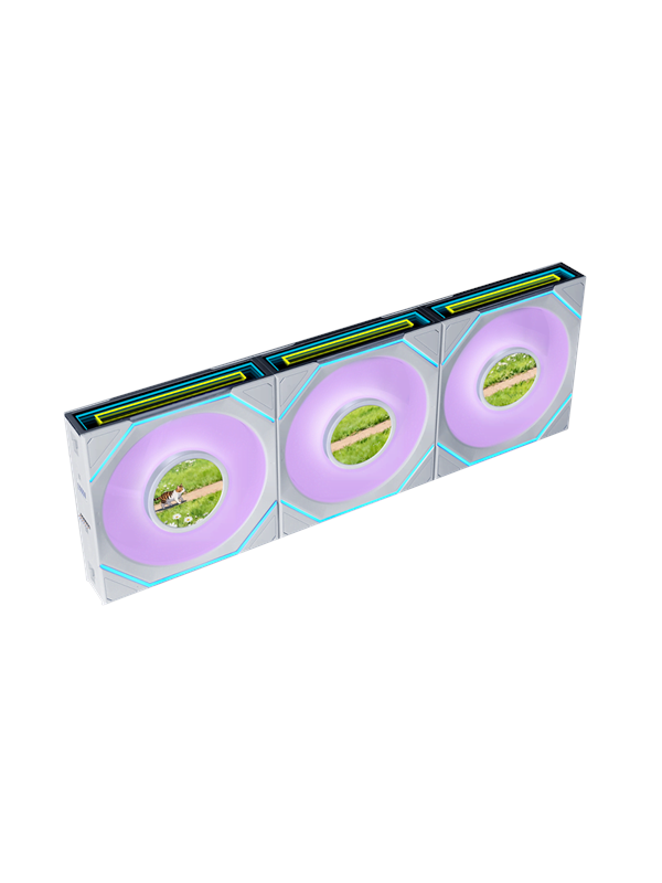Lian Li UNI FAN SLINF LCD FLEX 120 (3-pack) - Kabinet køler - 120mm - Hvid med RGB LED lys - 30 dBA