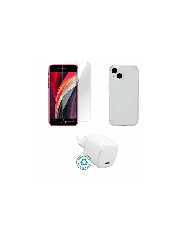 eSTUFF - accessory kit for mobile phone - charger cover glass