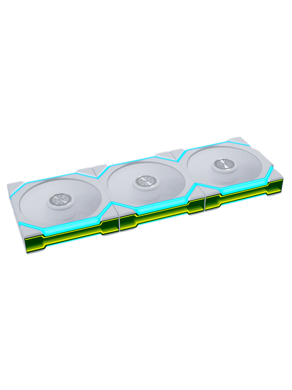 Lian Li UNI FAN SL FLEX 120 (3-pack) with controller - Kabinet køler - 120mm - Hvid med RGB LED lys - 29 dBA