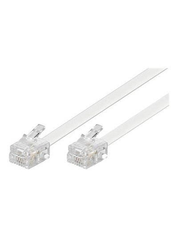 DELTACO modularkabel, 6P4C(RJ11) til 6P4C(RJ11), 2m, hvid
