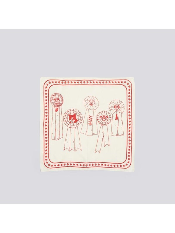 Hay zzHAY - Recycled Dogs Scarf 55 x 55 (White & Red)