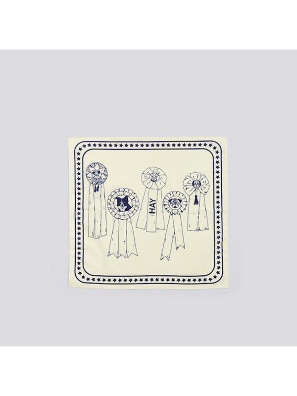 Hay zzHAY - Recycled Dogs Scarf 55 x 55 (White & Blue)