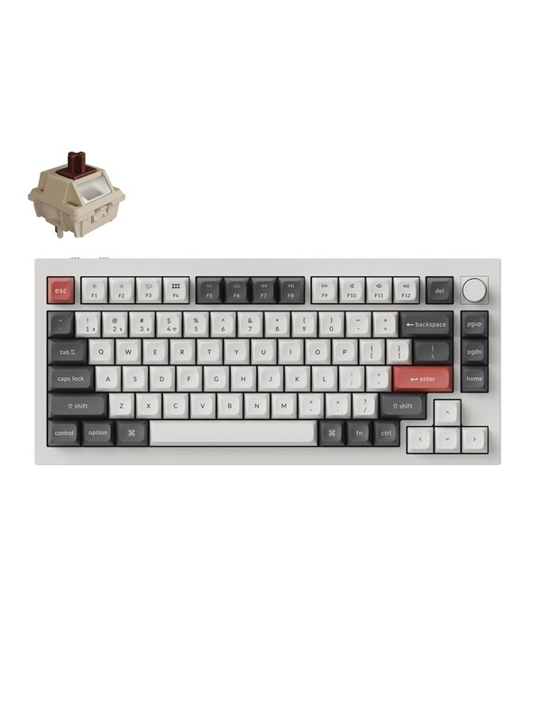 Keychron Q1 Ultra 75% 8K Wireless Tri-Mode - Gaming Tastatur - Amerikansk engelsk - Hvid