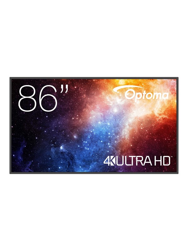 Optoma N3861K - 86 Diagonal klasse N-Series LED-bagbelyst LCD paneldisplay - digital skiltning/konference - 4K UHD (2160p) 3840 x 2160 - Direct LED
