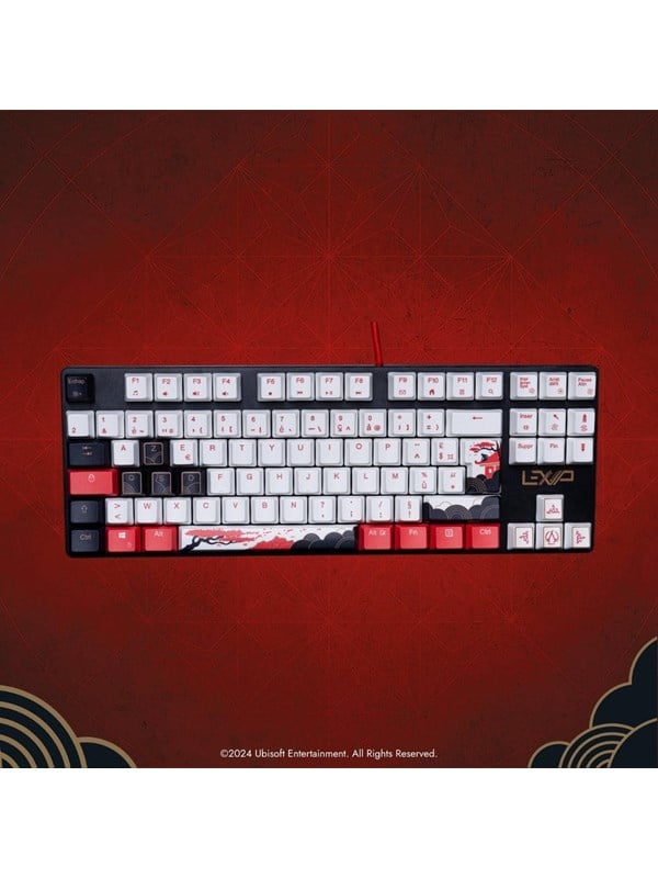 Lexip x UBISOFT Master Bundle - keyboard mouse and mouse pad set - AZERTY - French - with Assassin's Creed Shadows Standard Edition PC Game Key Input Device - Gaming Tastatur - Fransk - Hvid