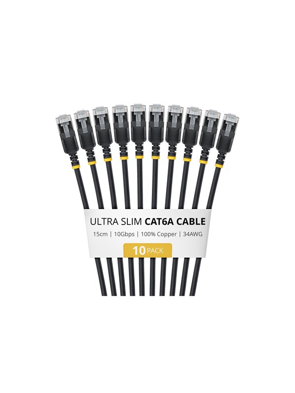 StarTech.com Startech patch cable - 15 cm - black - Sort