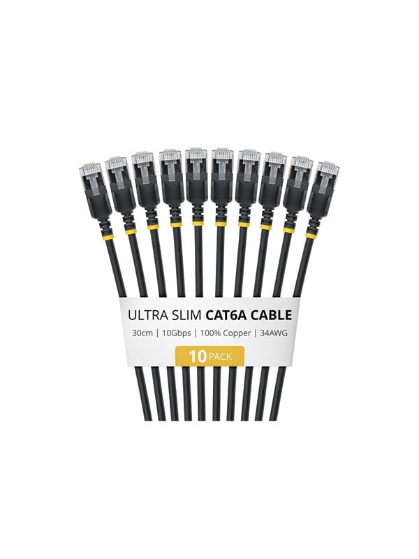 StarTech.com Startech patch cable - 30 cm - black - Sort