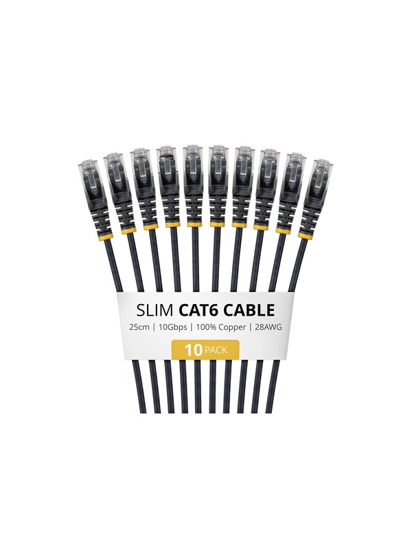 StarTech.com Startech patch cable - 25 cm - black - Sort