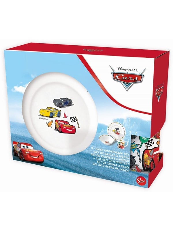Disney Pixar Cars Servicesæt med Tallerken, Skål og Kop - 3 Dele