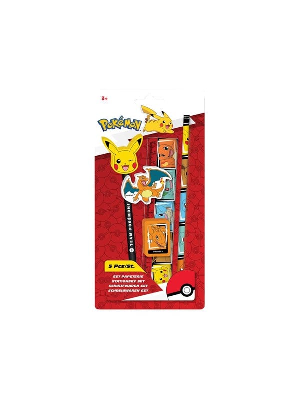 Pokémon skrivesæt med 5 dele - Pikachu & Eevee - GEEKD.dk