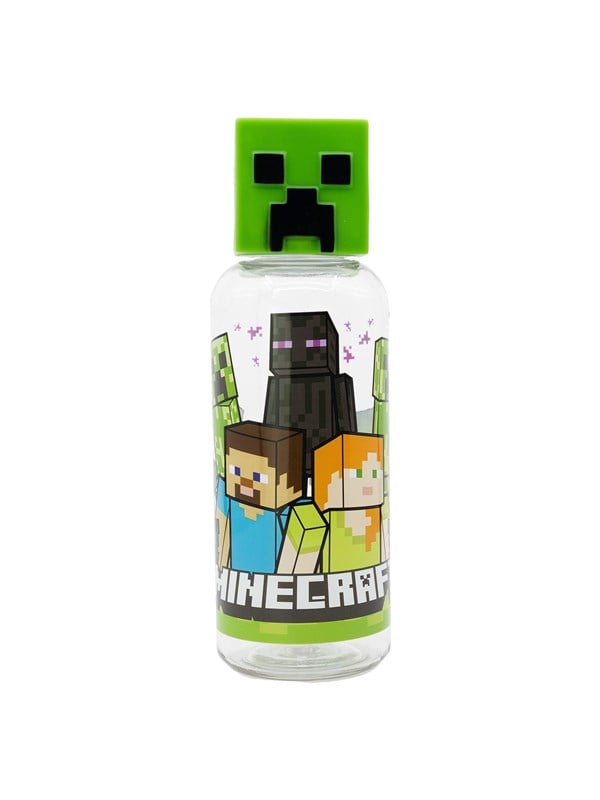 Minecraft - Drikkedunk Med 3d Figur Top Til Børn - Plastik 560 Ml - Stor