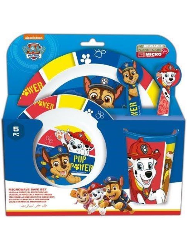 Paw Patrol PAW Patrol 5-dele mikrobølgeovnssikkert middagsservicesæt