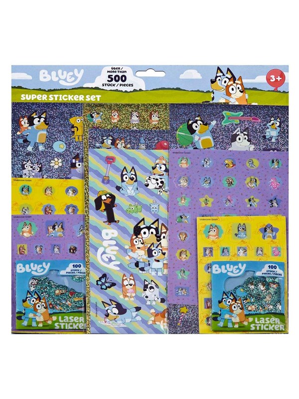 Bluey Super Klistermærker Sæt - 3+år - 500+ stk.