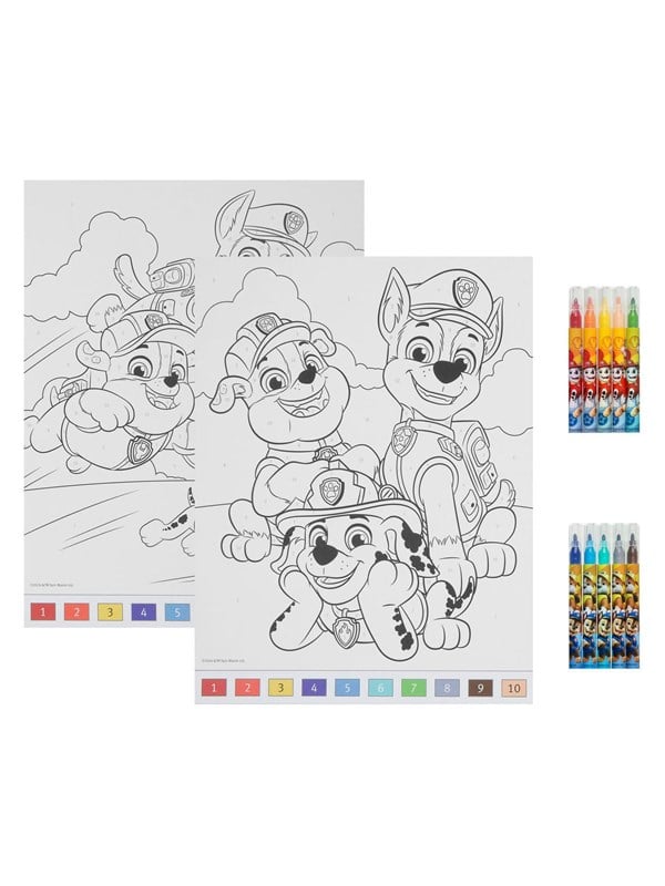Paw Patrol Farvelæg efter Tal - Inkl. 10 Tuscher