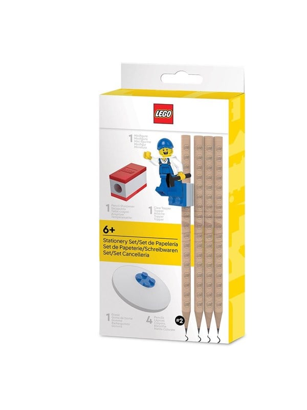 LEGO 4003055-53708 4003055-53708 blyantsæt med minifigur, blyantspidser og viskelæder