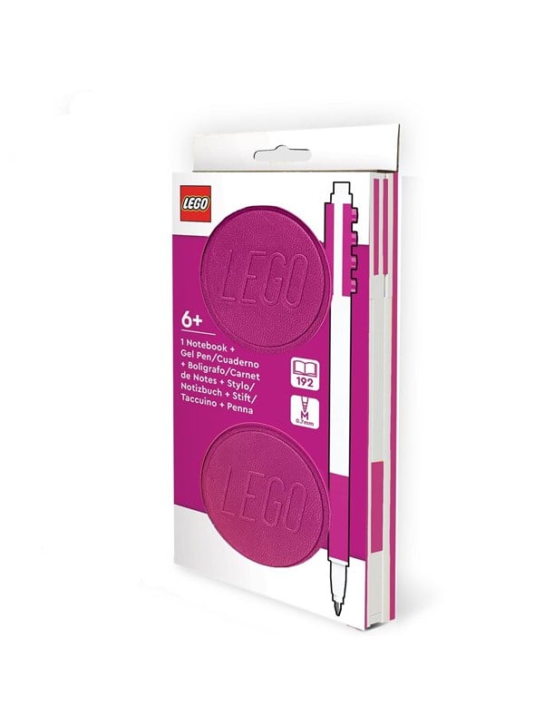 LEGO 4003064-53696 ® Locking Notebook 1x2 Klods Design m/Gel Pen 192p, VIOLET