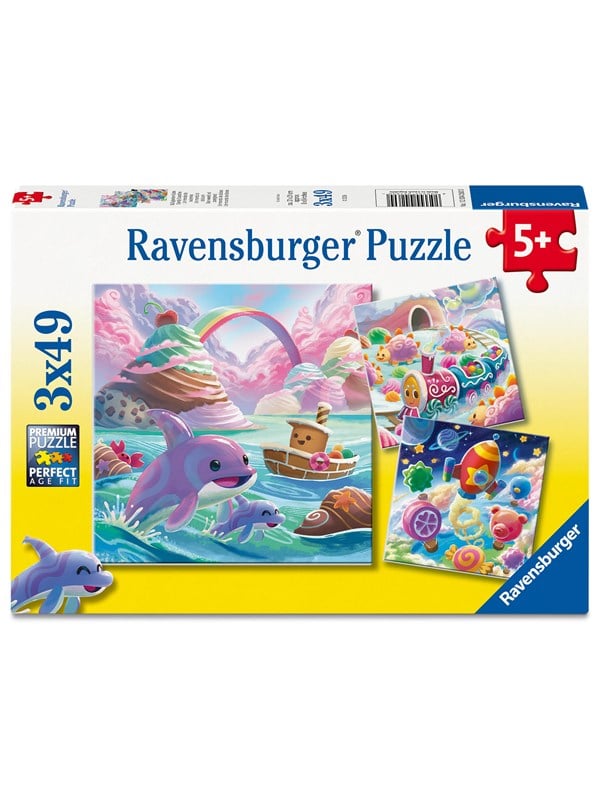 Ravensburger Puslespil - 3x49 Brikker - Candy World