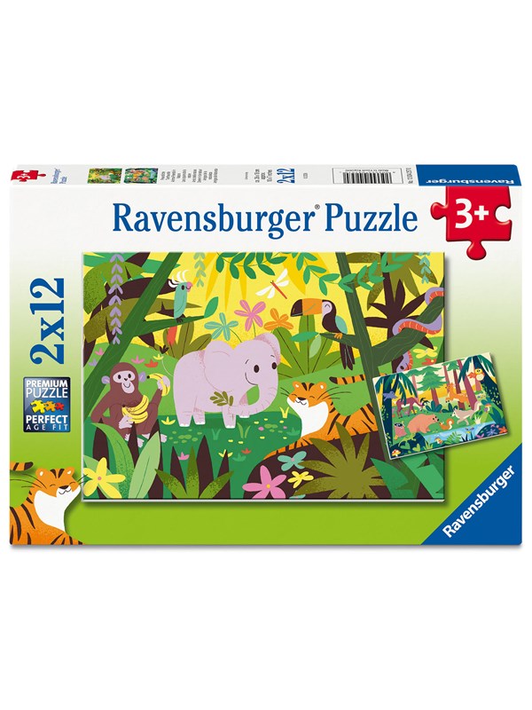 Ravensburger Puslespil - 2x12 Brikker - Little Explorers