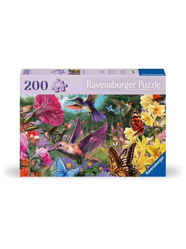 Ravensburger XL Puslespil - 200 Brikker - Kolibrier og Sommerfugle