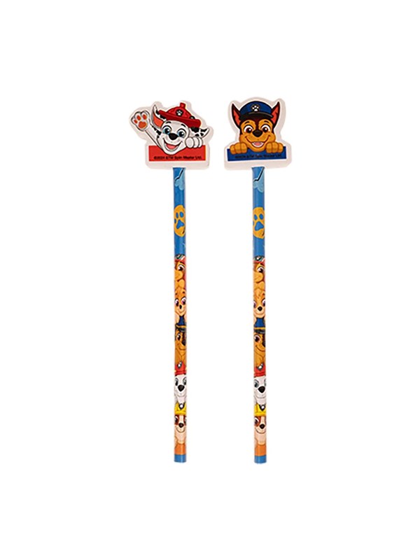 Paw Patrol 2 uspidsede blyanter med viskelæder på toppen
