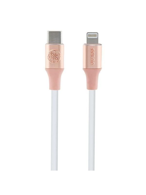 GUESS Ebossed Logo USB-C / Lightning Cable 1.5m Fast Charging - Pink