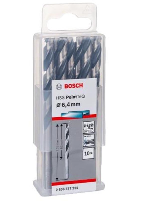 Bosch Metalbor Pointtec HSS-R 6,4mm 10stk - 2608577232