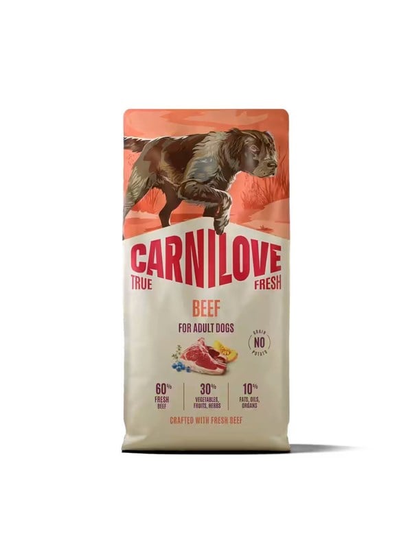 Tørfoder til voksne hunde CARNILOVE True Fresh Beef - 12 kg