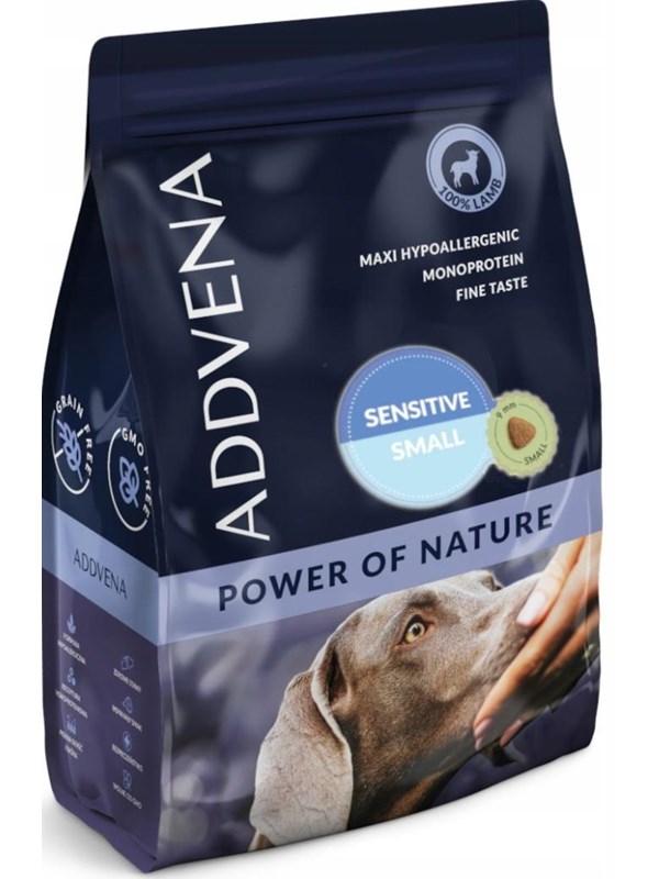Tørfoder til voksne små hunde ADDVENA Power of Nature Sensitive Small Lamb - 2,5 kg
