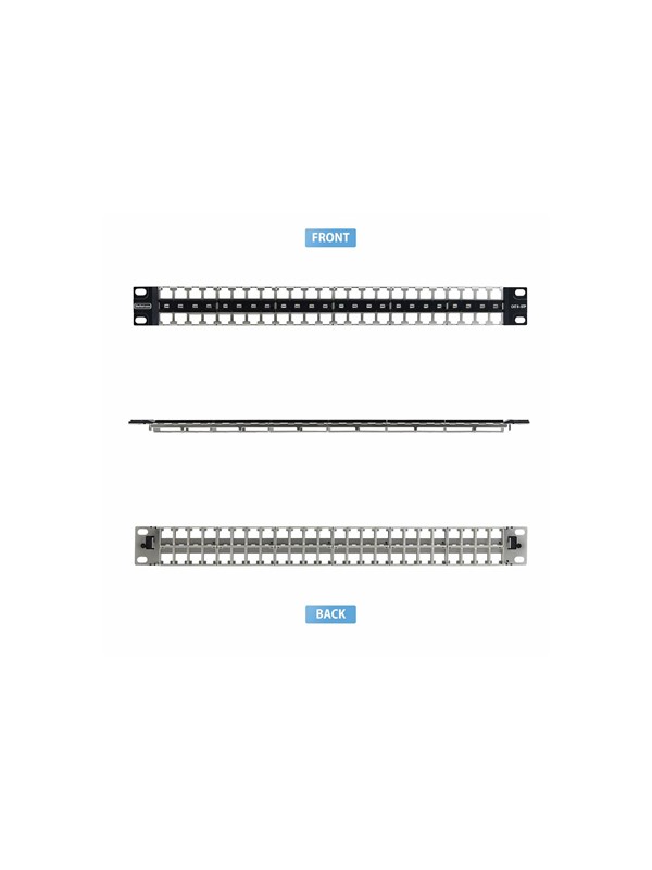 StarTech.com Startech blank keystone patch panel - 1U - 19" - for RJ45 - TAA Compliant