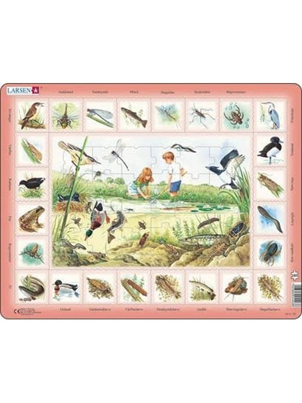 Larsen Puzzles Nature Puzzle: Pond - 48 pieces Maxi (36.5 x 28.5 cm) 2D Puslespil